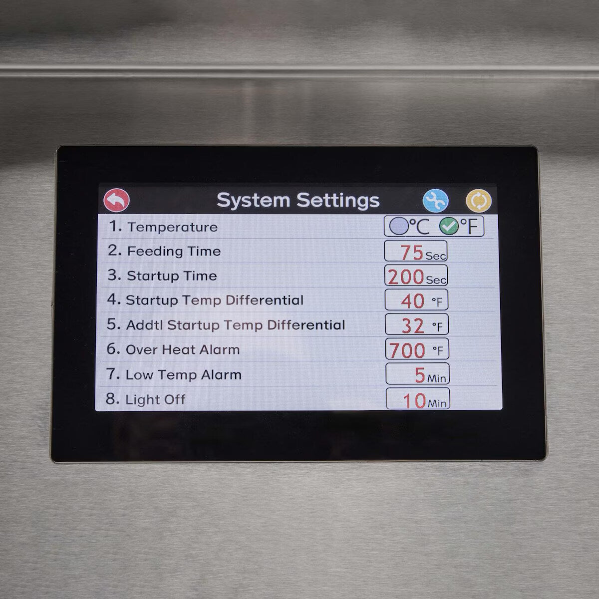 Coyote Pellet Grill front panel touch screen