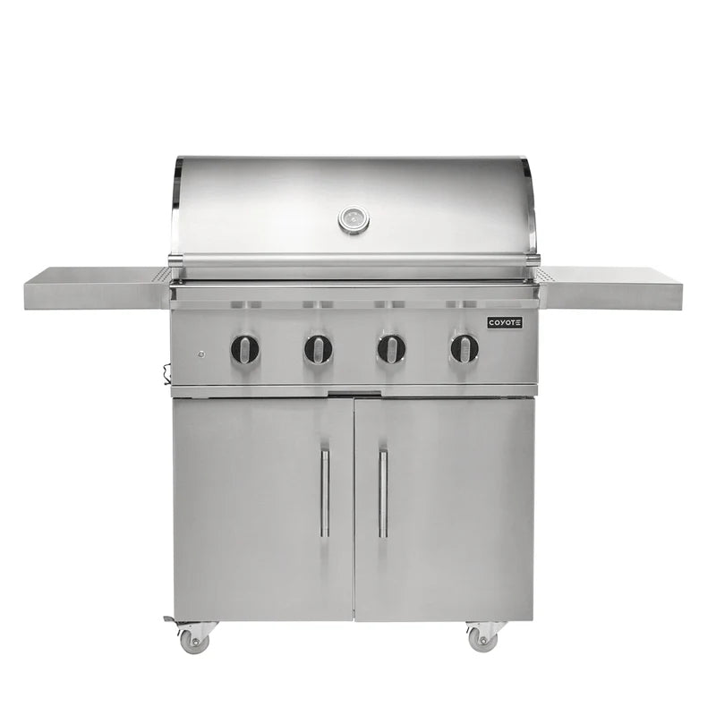 Coyote CL Series Built In Grill on a cart on a white background