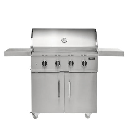 Coyote CL Series Built In Grill on a cart on a white background