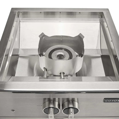 Coyote Power Burner burner configuration without the grates on a white background