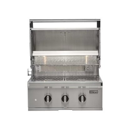Coyote SL Series Grills on a white background with lid open