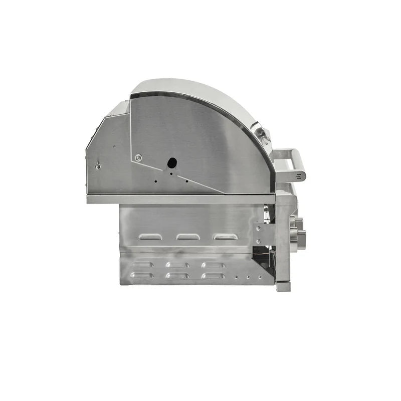 Side View of Coyote 50-in Built-In Propane Grill / Flat Top Combo on a white background