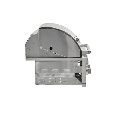 Side View of Coyote 50-in Built-In Propane Grill / Flat Top Combo on a white background