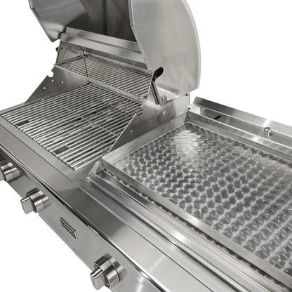 Top View of Coyote 50-in Built-In Propane Grill / Flat Top Combo on a white background