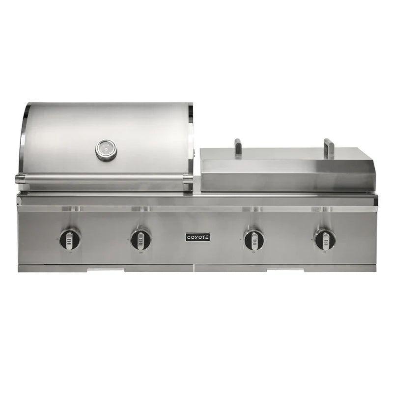 Coyote 50-in Built-In Propane Grill / Flat Top Combo on a white background