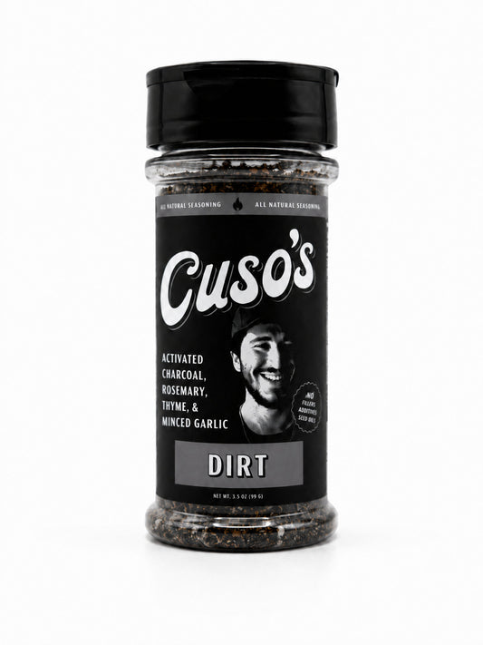 Cusos Dirt bottle on a white background