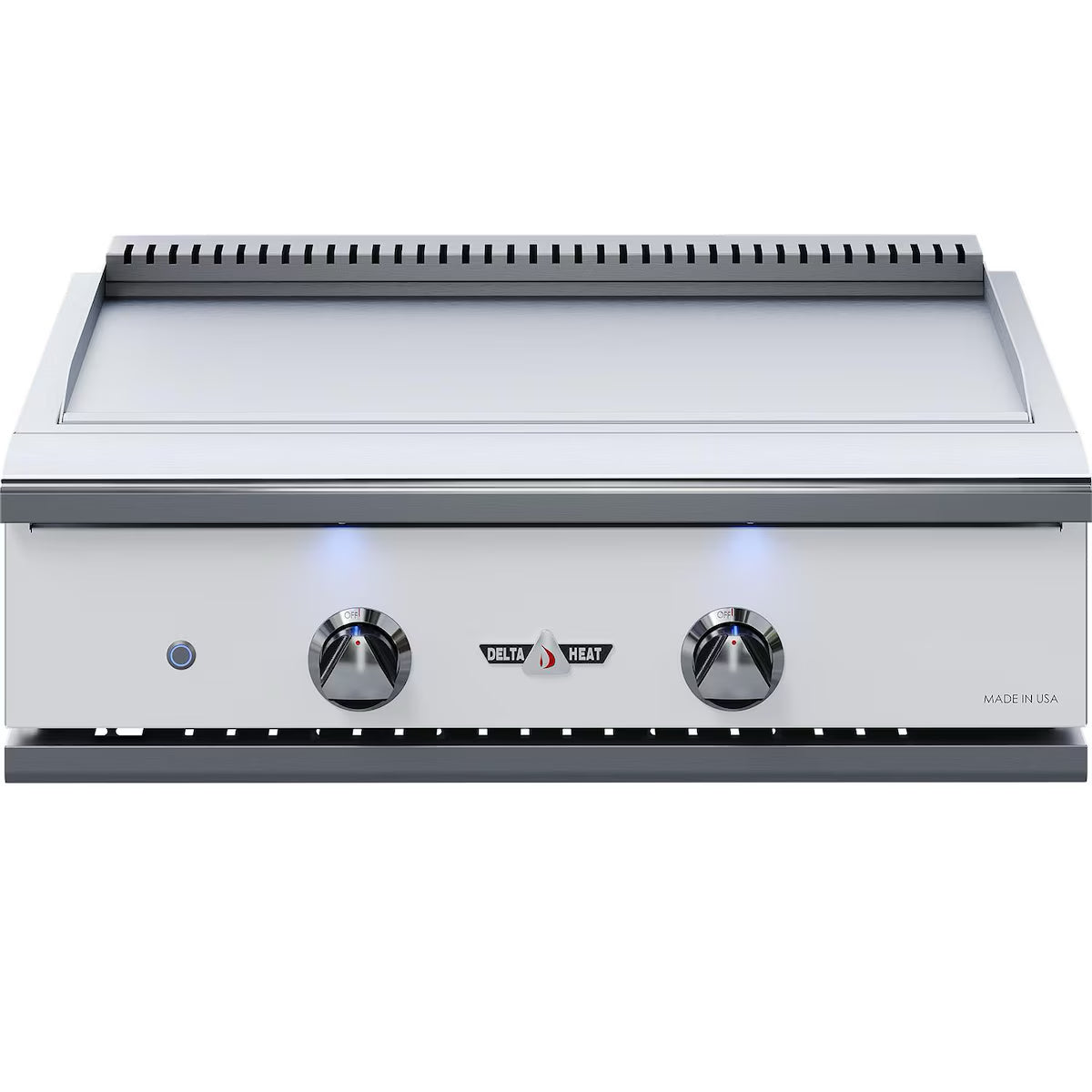 Delta Heat Built-In Gas Teppanyaki Grill with a white front on a white background