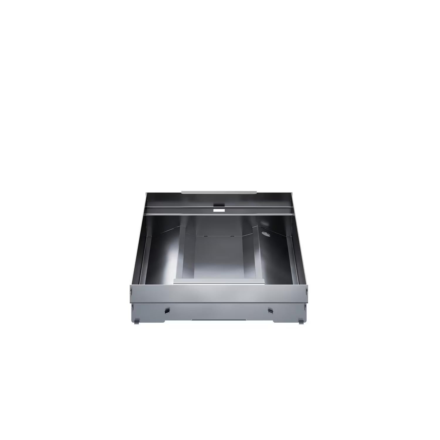 Stainless steel kitchen equipment on a white background