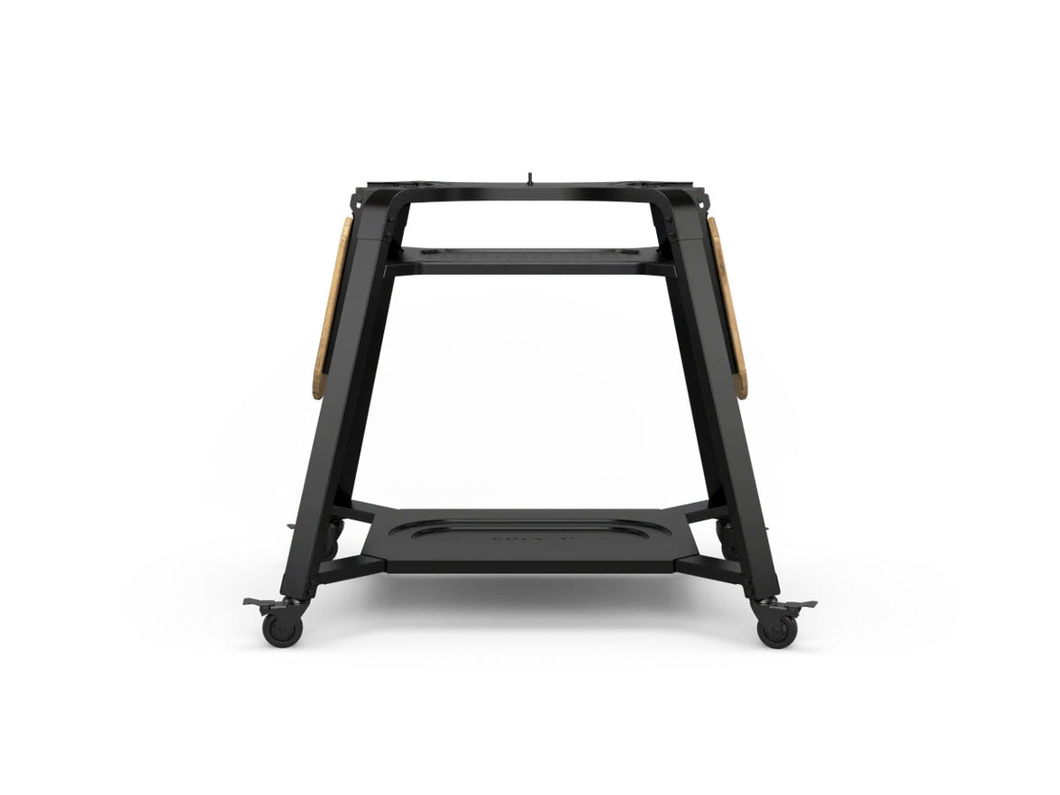 Gozney Dome Gen 2 & Dome XL Stand with shelves folded down on a white background