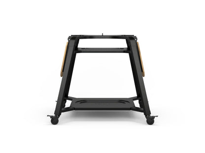 Gozney Dome Gen 2 & Dome XL Stand with shelves folded down on a white background