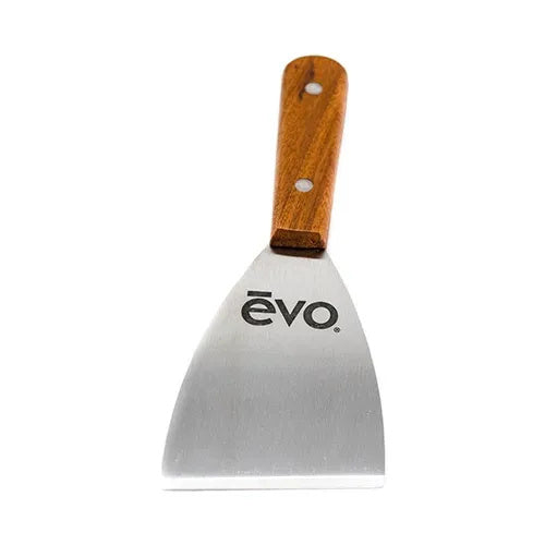 Evo Stainless Steel Scraper for Seasoned Cooktop on a white background