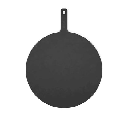 Gozney Black 18" round pizza server with handle on a white background