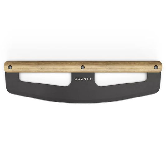 Gozney Pizza Rocker with wooden handle on a white background