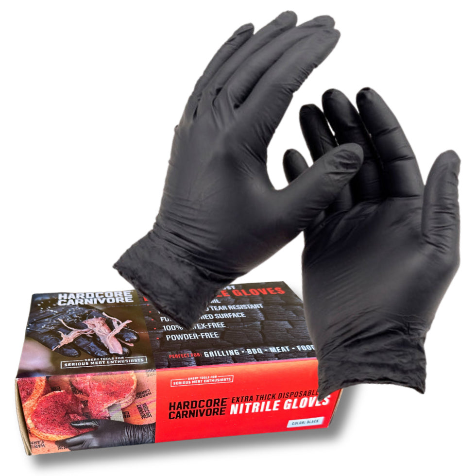 Hardcore Carnivore Nitrile Gloves on a white background