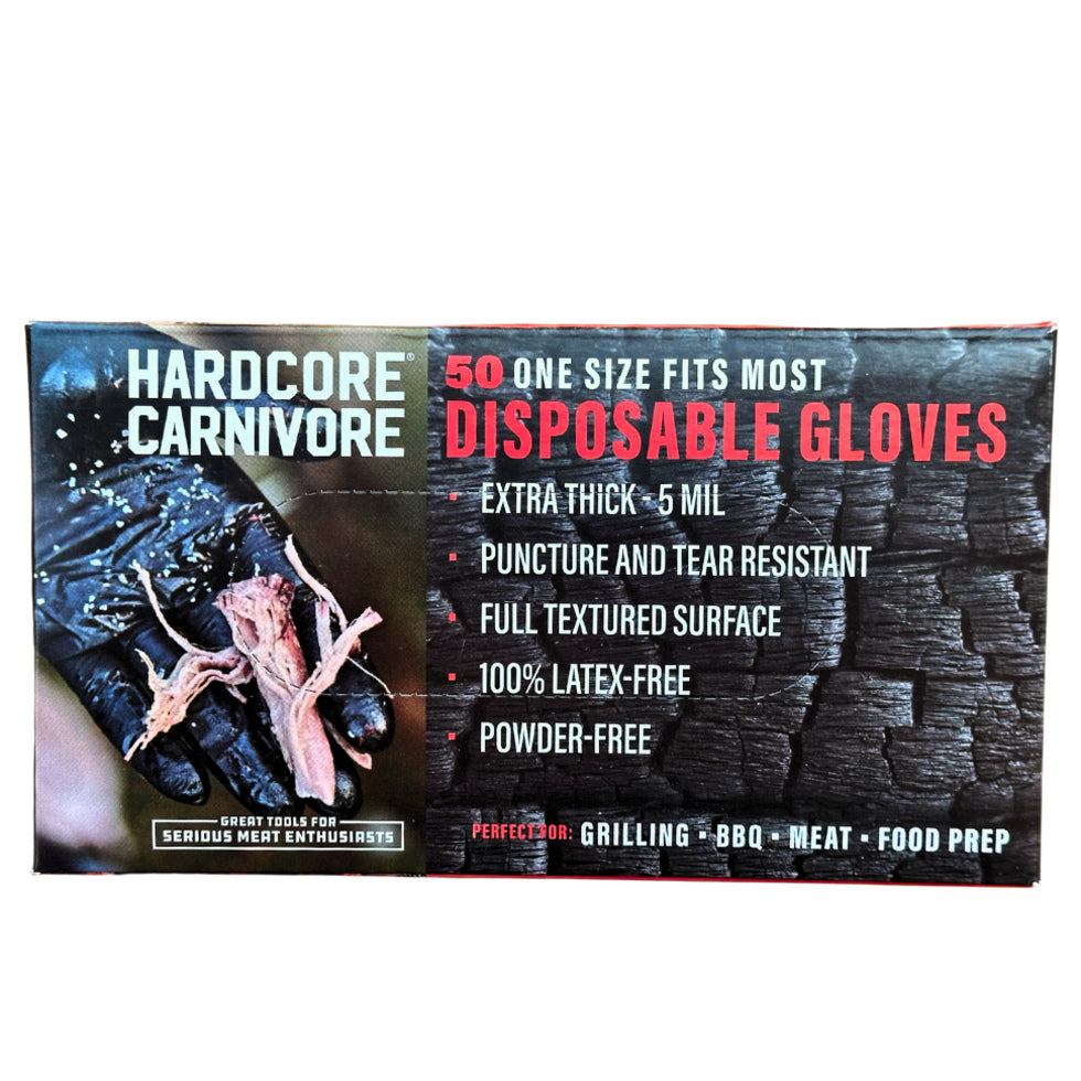 Hardcore Carnivore Nitrile Gloves on a white background