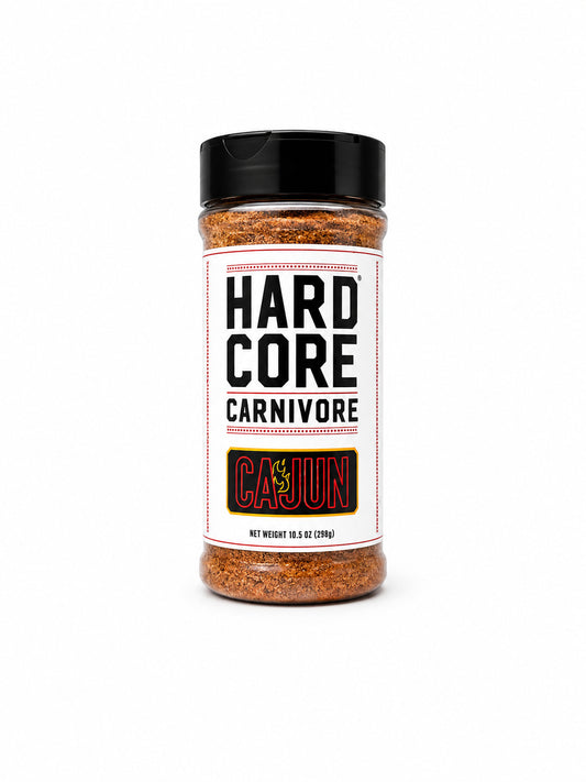Hardcore Carnivore Cajun bottle on a white background