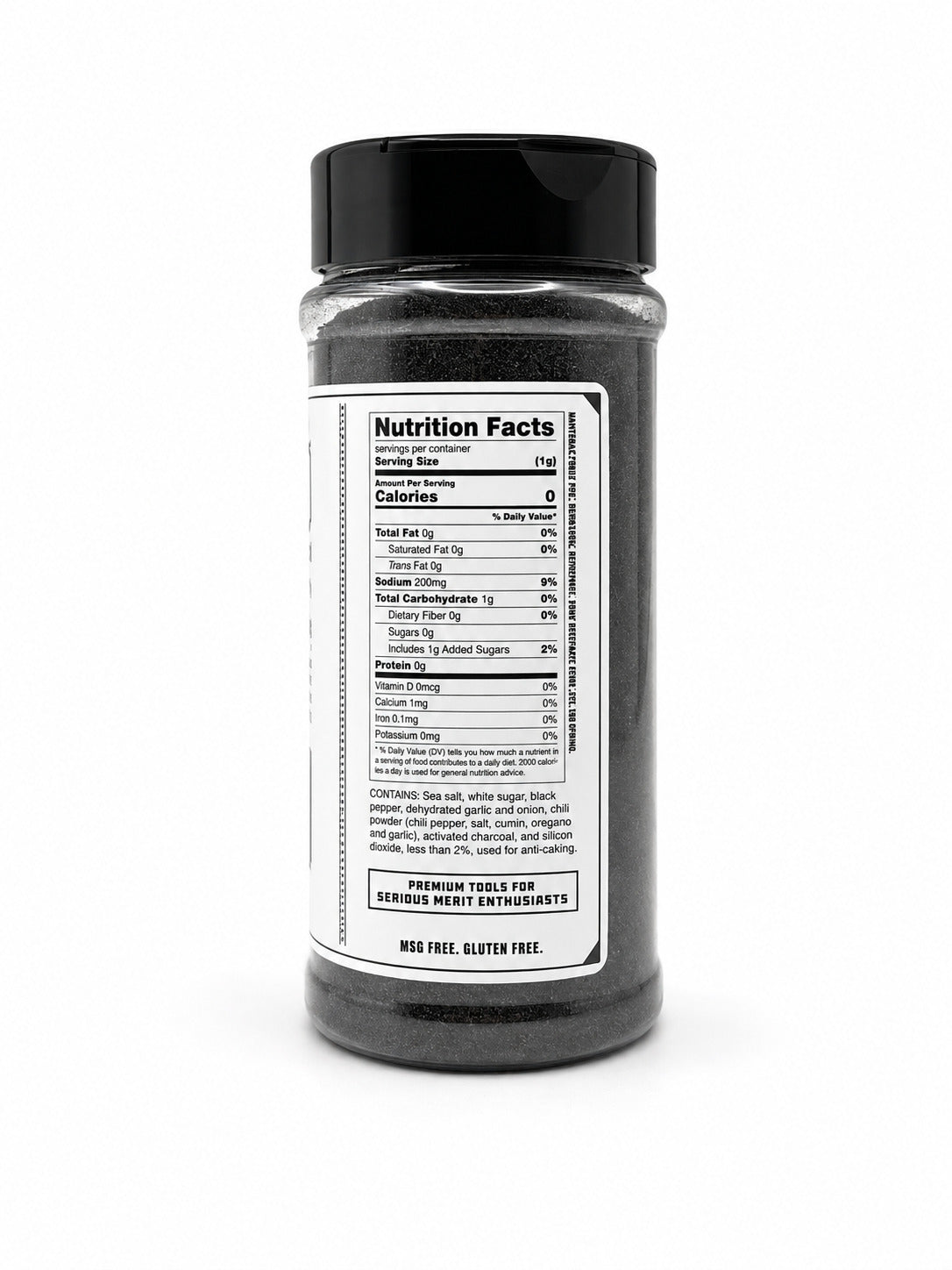 Hardcore Carnivore Black bottle with nutrition facts label on a white background