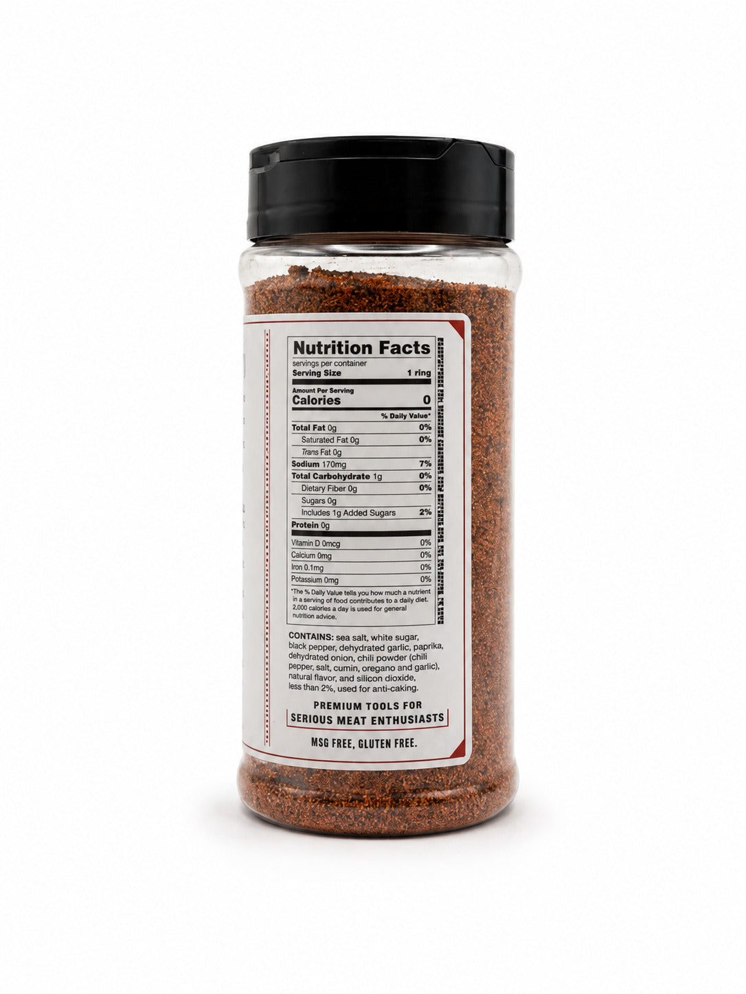 Hardcore Carnivore Red bottle with nutrition label on a white background