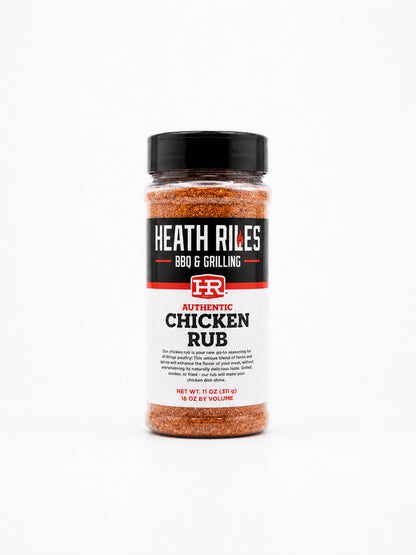 Heath Riles BBQ & Grilling Chicken Rub bottle on a white background