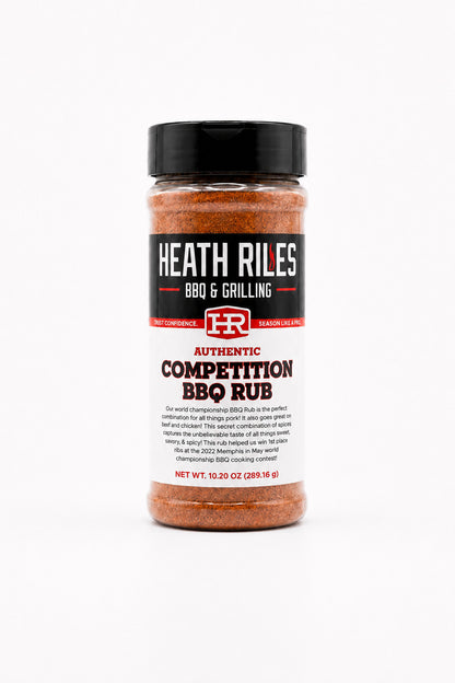 Heath Riles BBQ & Grilling Competition BBQ Rub jar on a white background