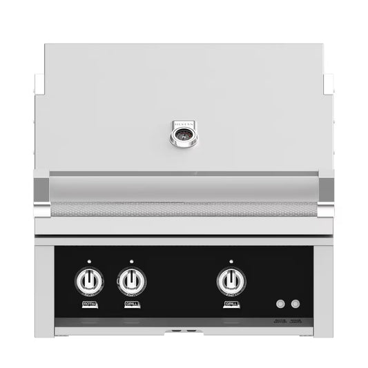 Hestan 30" Built In Gas Grill in Stealth on a white background