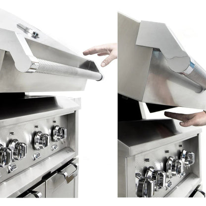 Hestan 30" Built In Gas Grill Hood Assist Feature