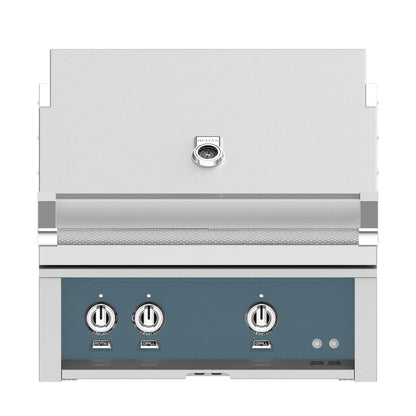 Hestan 30" Built In Gas Grill in Pacific Fog on a white background