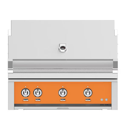 Hestan 36" Built In Gas Grill in Citra on a white background