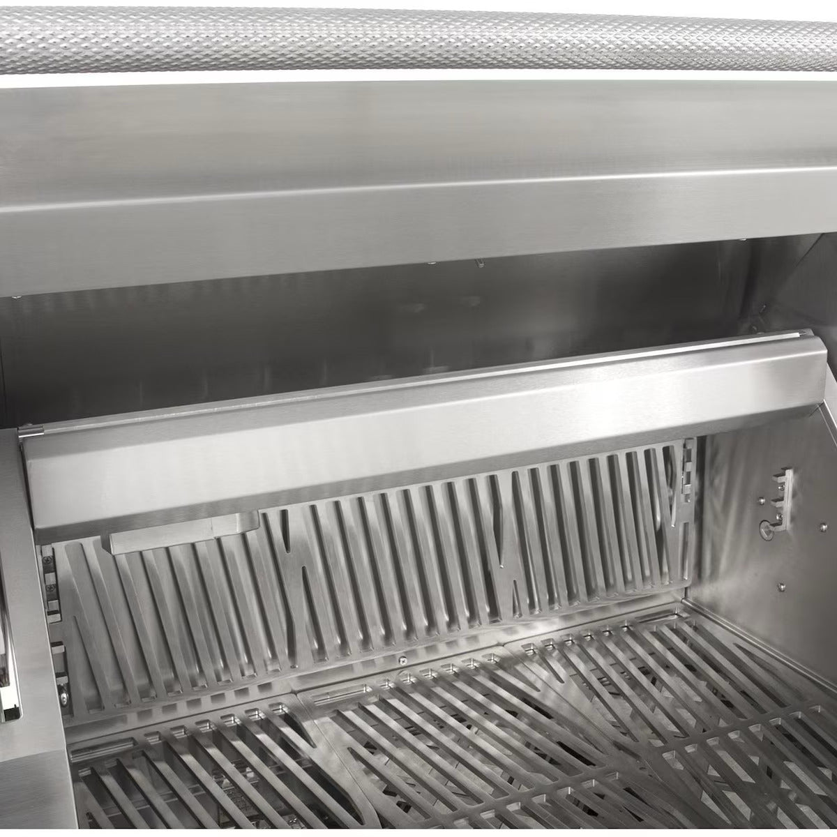 Hestan 36" Built In Gas Grill upper rack storage