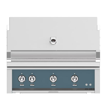 Hestan 36" Built In Gas Grill in Pacific Fog on a white background