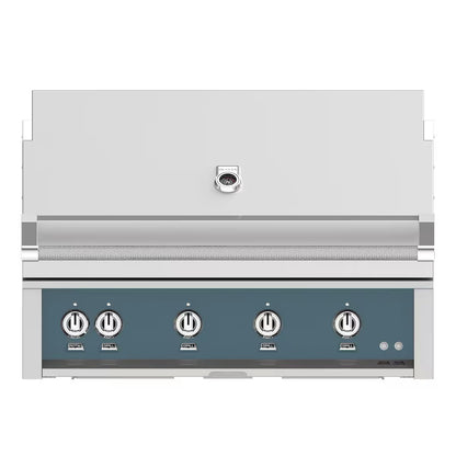 Hestan 42" Built-In Gas Grill in Pacific Fog on a white background