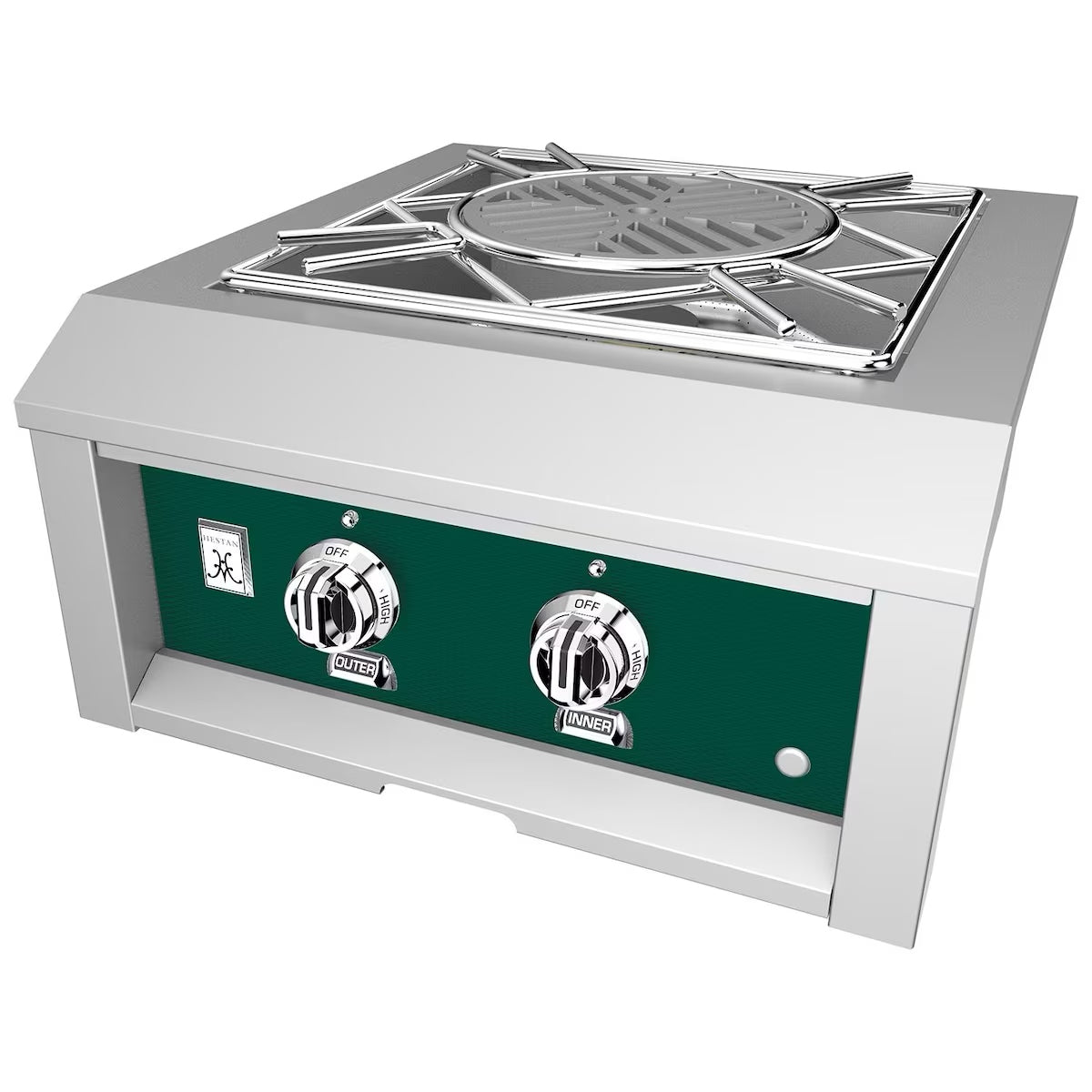 Hestan Built-In Power Burner in Grove on a white background