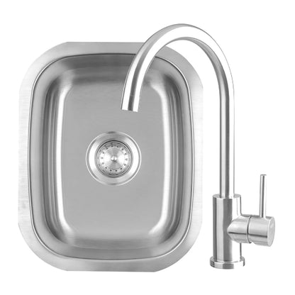 19" x 15" Summerset Stainless Steel Undermount Sink with Hot and Cold Faucet