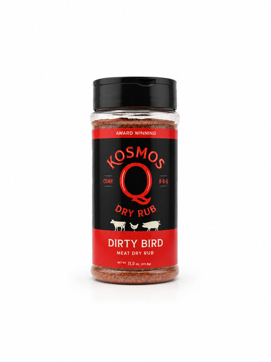 Kosmos Q Dirty Bird Rub bottle on a white background