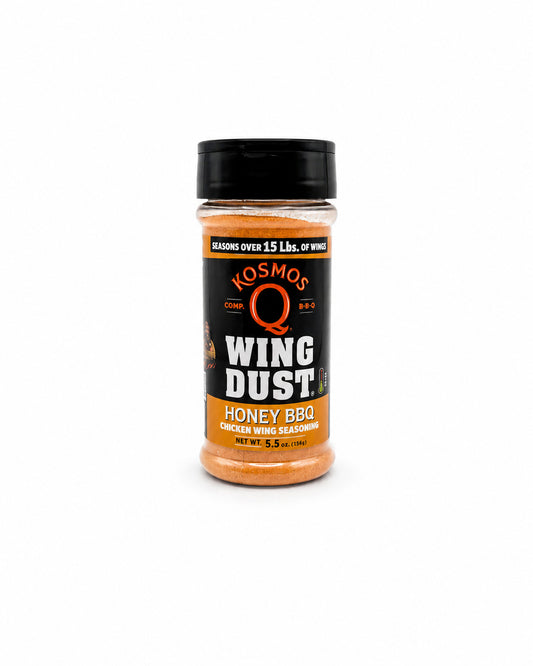 Kosmos Q Honey BBQ Wing Dust bottle on a white background