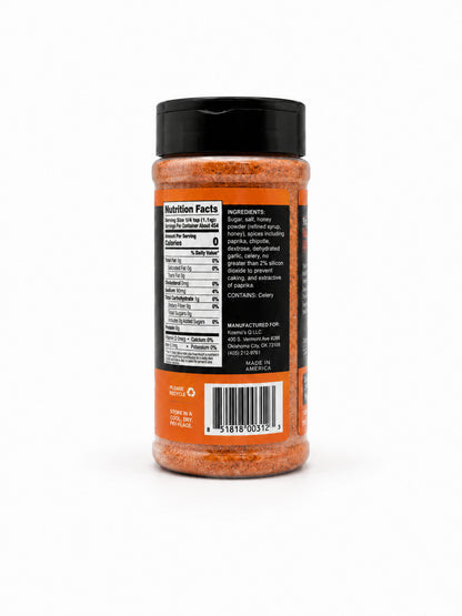 Kosmos Q Honey Chipotle Killer Bee with an ingredients label on a white background