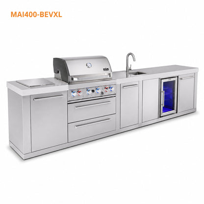 Mont Alpi MAi400-BEVXL Outdoor Kitchen with Beverage Center and Storage