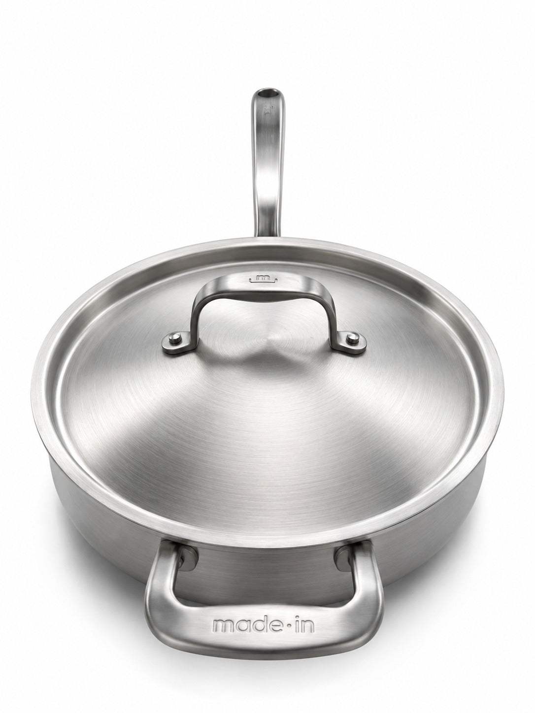 Made In 3.5 Qt Saute Pan with lid on a white background