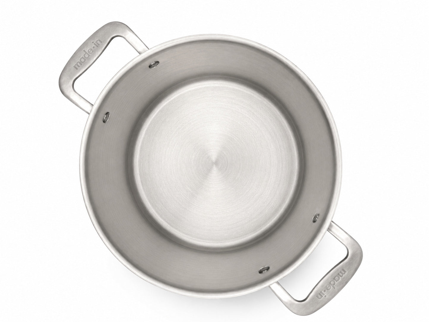 Made In 8 qt Stainless Clad Stock Pot on a white background