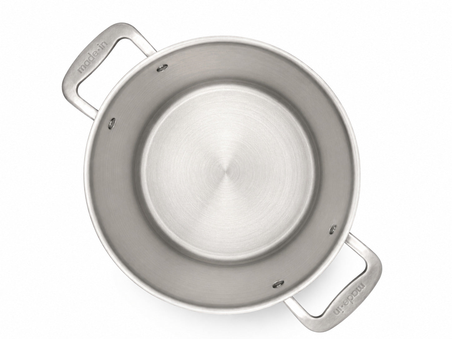 Made In 8 qt Stainless Clad Stock Pot on a white background