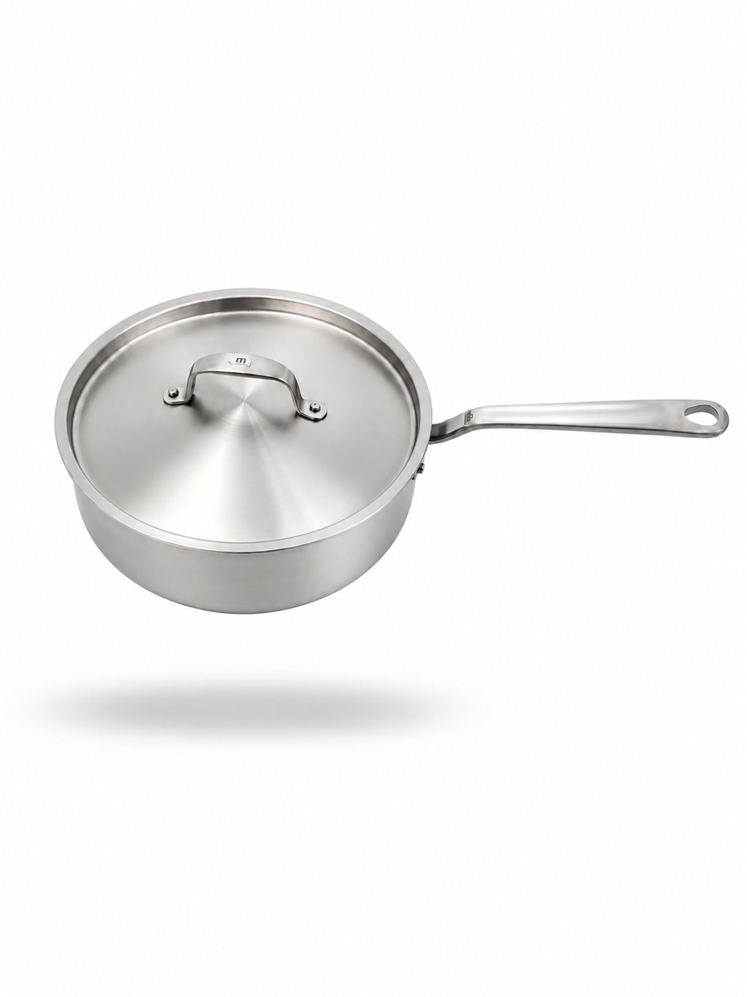 Made In CeramiClad® 2.0 Non Stick Saucier with lid on a white background