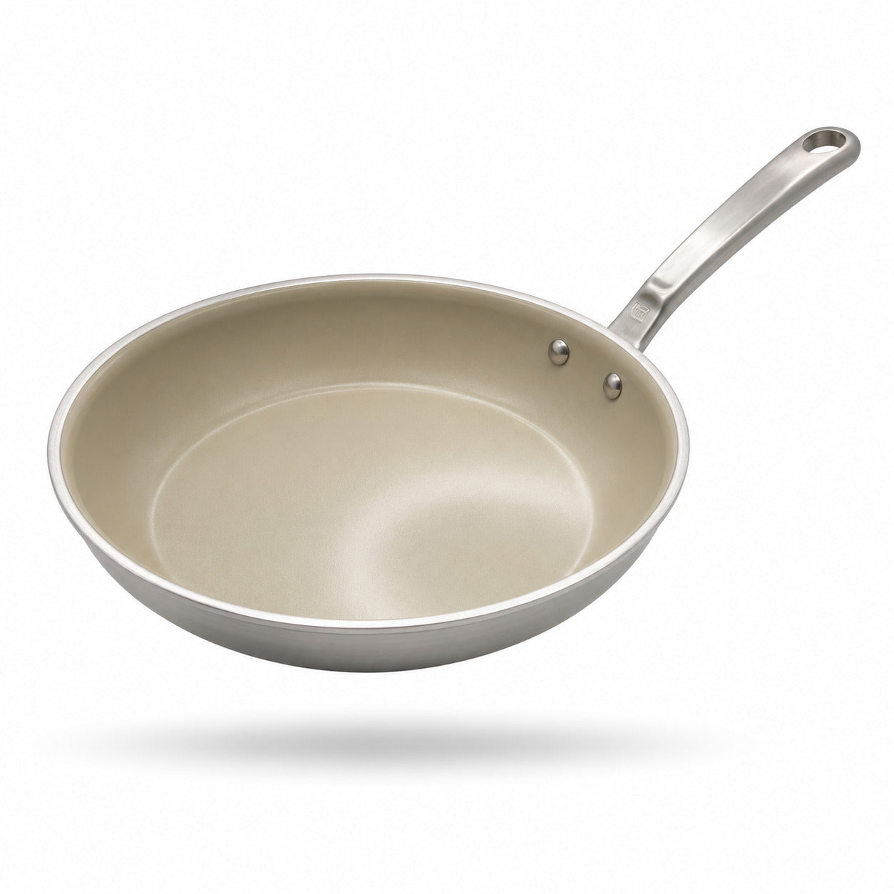 Made In 10" CeramiClad 2.0 NonStick Frying Pan with a silver handle on a white background