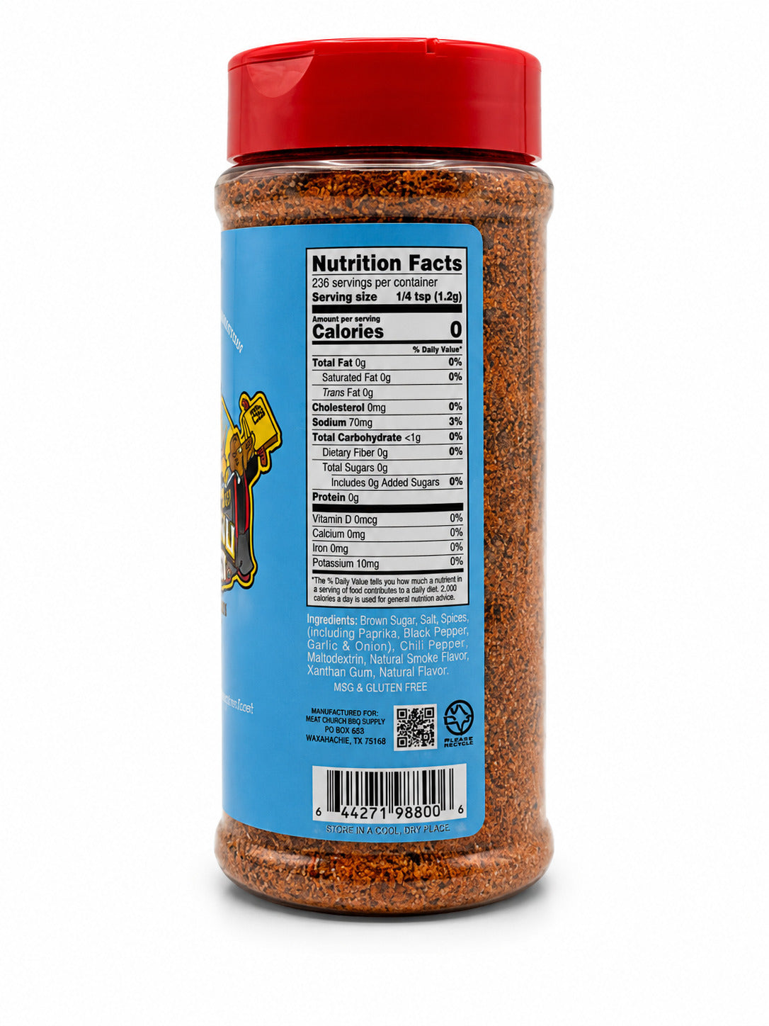 Meat Church Holy Gospel Ingredient Label on a white background