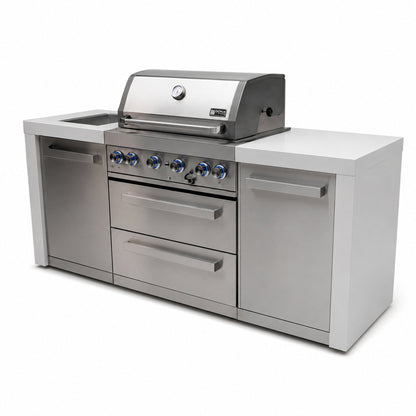 Mont Alpi MAi400-D Outdoor Kitchen Island on an angle on a white background