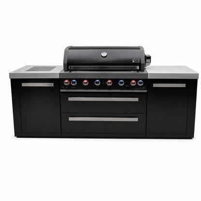 Mont Alpi MAi805-BSS Black Series 6-Burner Outdoor Kitchen on a white background