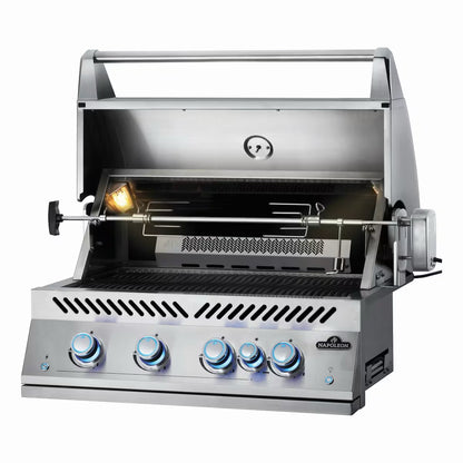 Napoleon Built-In 700 Series 32" with Infrared Rear Burner with lid open on a white background