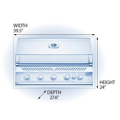 Built-In 700 Series 38" with Infrared Rear Burner Natural Gas, Stainless Steel, Built In Head specs