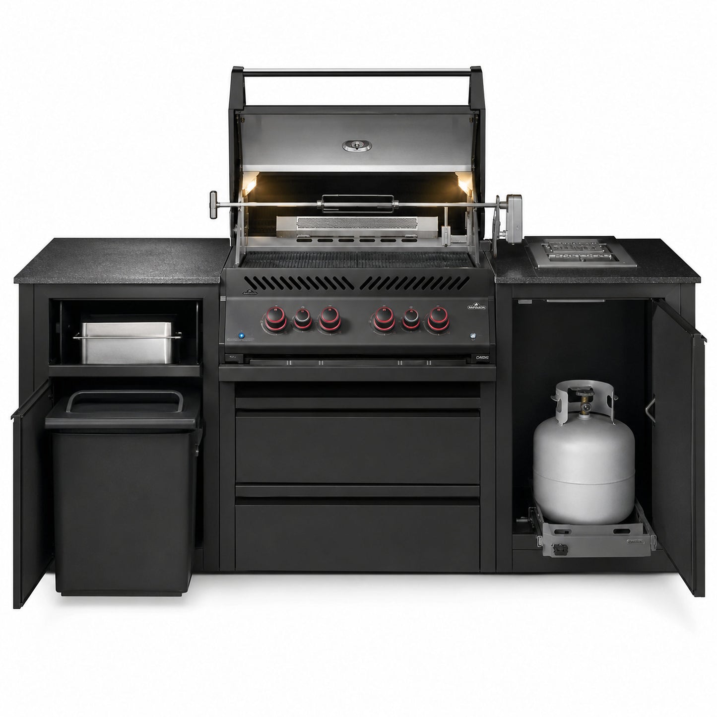 Napoleon OASIS 300 Outdoor Kitchen with Built-In 700 Series Grill on a white background
