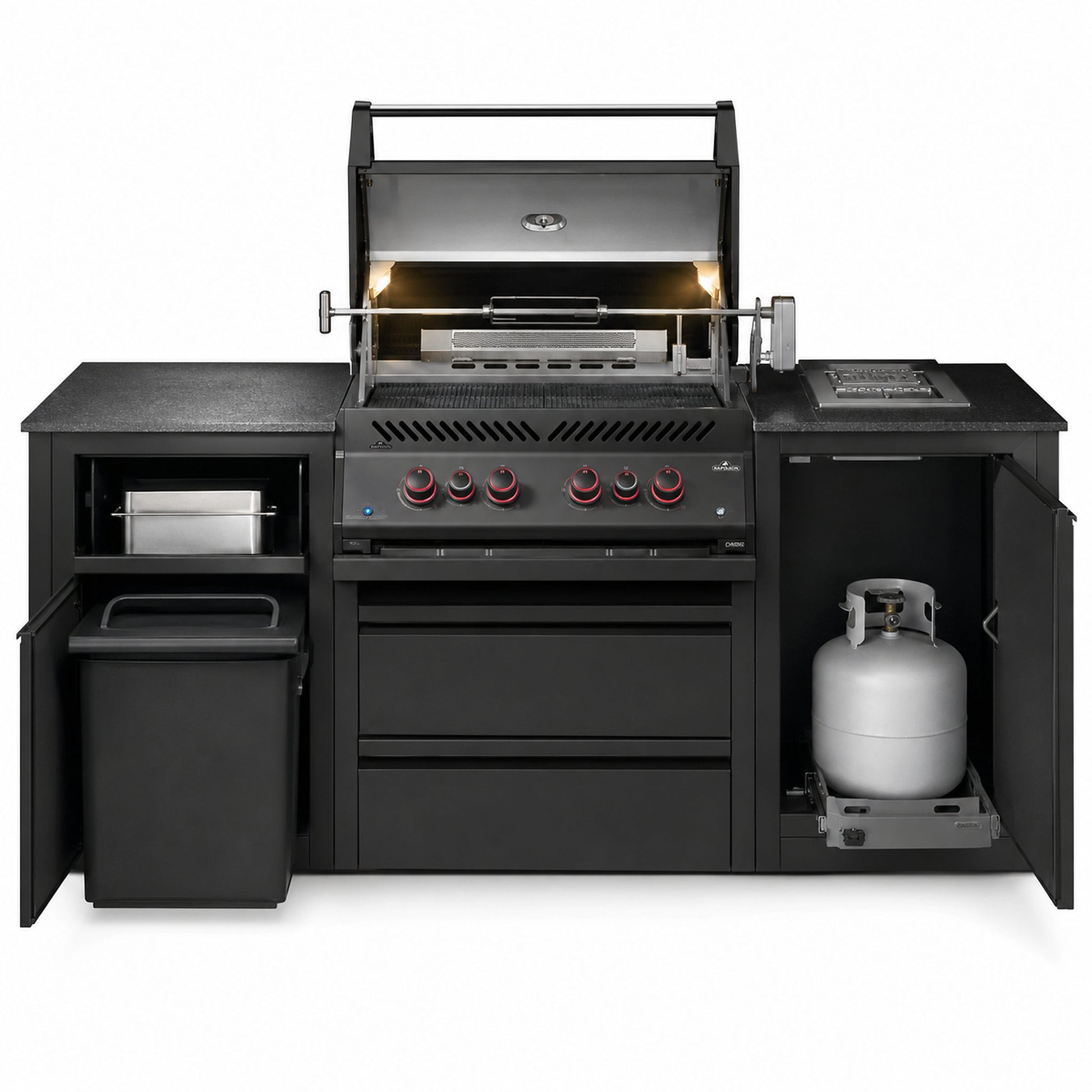 Napoleon OASIS 300 Outdoor Kitchen with Built-In 700 Series Grill on a white background