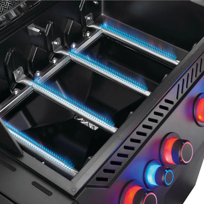 Napoleon Prestige Phantom 500 Connected 4-Burner Grill w/ Rotisserie, WiFi & Bluetooth Burners and illuminated knobs